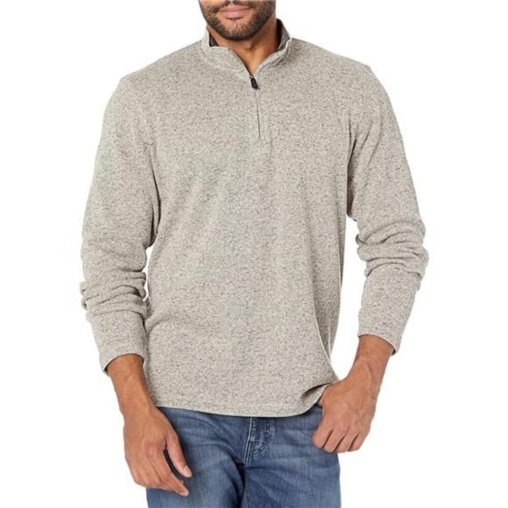 Mens Wrangler Authentics Long Sleeve Fleece Quarter-Zip‎ Long Sleeve